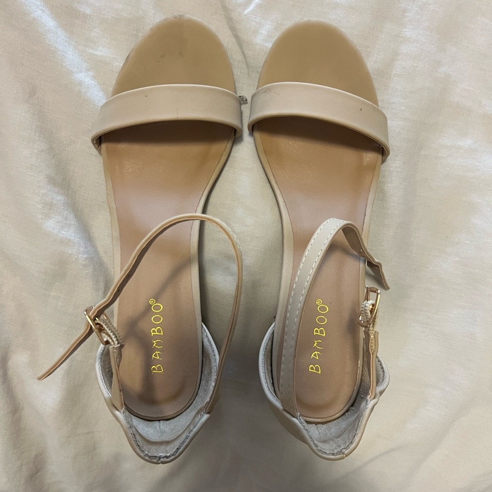 Bamboo block heel